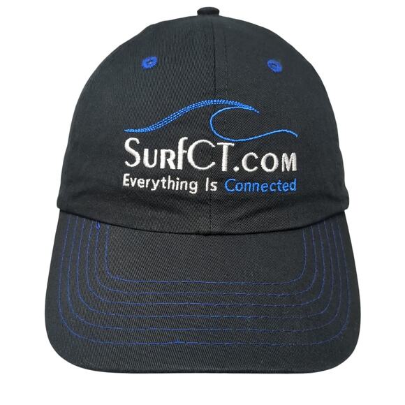 Surf Ct Everything Is Connected Slideback Baseball Cap Black One Size Adjustable - Picture 1 of 9